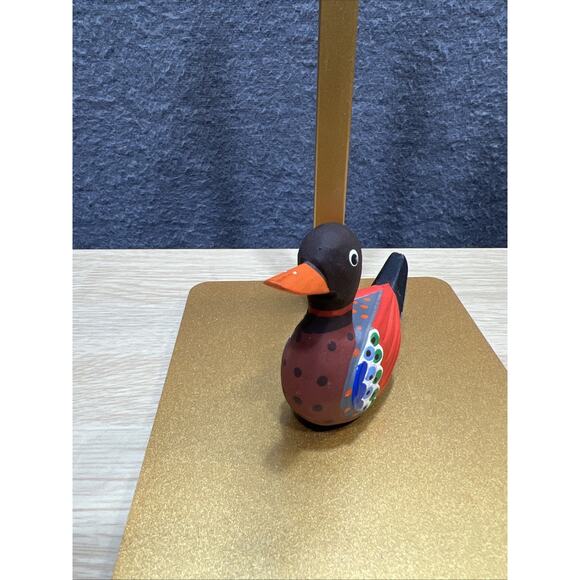 Korean Folk Art Hand Carved & Painted Wooden Wedding Duck - Picture 4 of 8